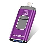 XiangGao Photo Stick Compatible for iPhone Flash Drive 128 GB iOS Flash Drives for iPhone Backup Drive OTG Smart Phone Memory Stick iPAD External Storage USB 3.0 Flash iPhone Drive Jump (purple-128gb)