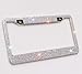 Carfond Bling License Plates 7 Row Handcrafted 1000+ pcs 14 Facets SS20 Premium Glass Crystal Diamond Stainless Steel License Plate Frame with Matching Screws Caps (Clear Crystal)