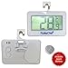 FunkyChef® White Fridge Freezer Room Thermometer Outdoor Wireless Digital With Magnet Hanging Hook Glass Shelf Stand And Frost Alert Lifetime Guarantee Spare Battery