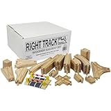 Right Track Toys Wooden Train Track Deluxe Set: 56 Premium Wood Pieces 100% Compatible with Thomas - All Tracks and No Fillers