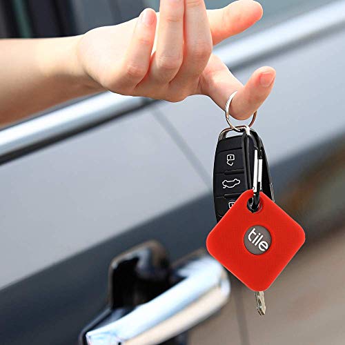 (2 Packs) Silicone Cases for Tile Pro 2020 and 2018,Doweiss Premium Soft Skin Rubber Protective Case Cover Anti Scratch Light Weight with Clips Keychain (Black + Red)