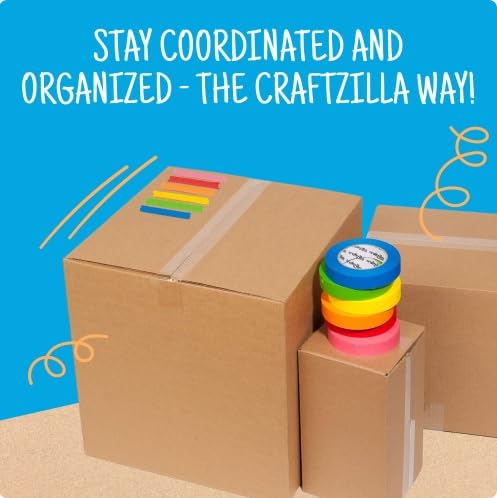 Colored Masking Tape - 6 Color Masking Tape Rolls - 990 Feet x 1 Inch Painters Tape - Colored Painters Tape Assortment - Painter Tape - Craft Tape - Labeling Colorful Masking Tape