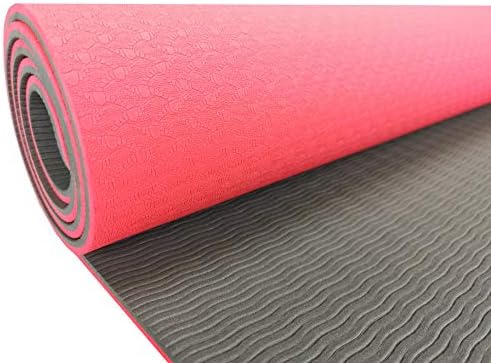 Non Slip Yoga Mat TPE Exercise Mat Fitness Mat Exercise Mat for Yoga, Pilates and Exercise 183 x 61 x 0.6 cm inc Yoga Workout