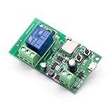 EACHEN WiFi Wireless Inching Relay Monentary/Self-locking Switch Module DIY Smart Garage Door DC 5-32V AC90-260V Ewelink App Compatible With Alexa Echo Google home Nest IFTTT SONOFF (ST-DC1)