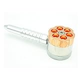 ZLK Silver Six Shooter Smoking MetalPipe with Grinder