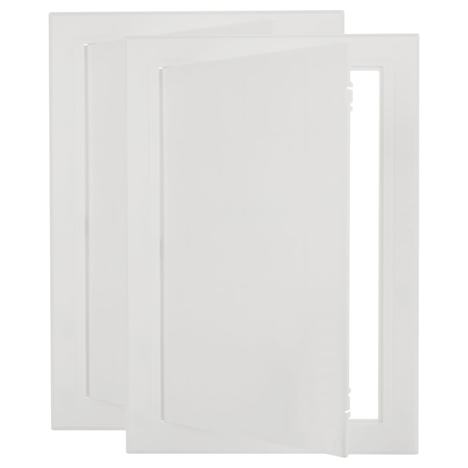 SHUESS 2 Pcs White Access Panel 200 x 300 mm - ABS Plastic Inspection Hatch - Access Panel Hatch for Inspect Wall, Ceiling, Conceals Wires, Meters, Pipes