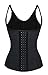 Charmian Women's Plus Size Steel Boned Latex 3 Rows of Hooks Sport Workout Waist Trainer Body Shaper Corset Vest Halter-Latex-Black XXXX-Large