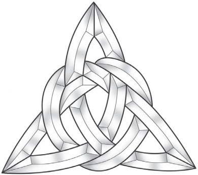 Exquisite Celtic Triangle Bevel Cluster Kit Clear Glass apprx 12" x 10.5"
