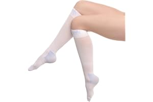 AURAFIX - Anti Embolism Compression Stockings for Women Men - Knee High Socks - Medical Post Surgery Compression Garment -Ted Hose - 15-20 mmHg compression Support with Antiembolic Toe Hole