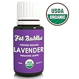 Organic Lavender Essential Oil from Fat Buddha, USDA Certified, 100% Pure Therapeutic Grade, Improve Sleep, Reduce Stress, Heal Bruises, Sustainably Sourced, Small Batch Produced - 15ml