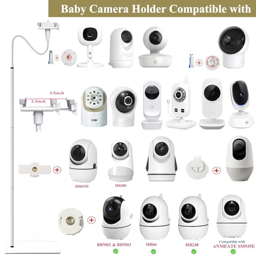 YOUWE7 Baby Monitor Floor Stand Holder Mount Compatible With Nanit Pro Flex Stand,Infant Optics DXR-8 Pro,VTech VM924/901/819/RM7764,Momcozy,eufy E110,HelloBaby,nooie IPC100,Motorola VM75/VM50G/VM44