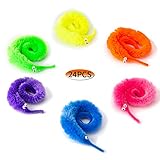 SAVITA 24 Pieces Magic Worm Wiggly Vivid Worm Trick Toys Invisible String Party Favors (6 Colors)