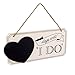 WINOMO Wooden Heart Wedding Sign Countdown Chalkboard with 