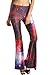 Pink Queen Women's Digital Printed Flared Bell Bottom 70's Party Pants