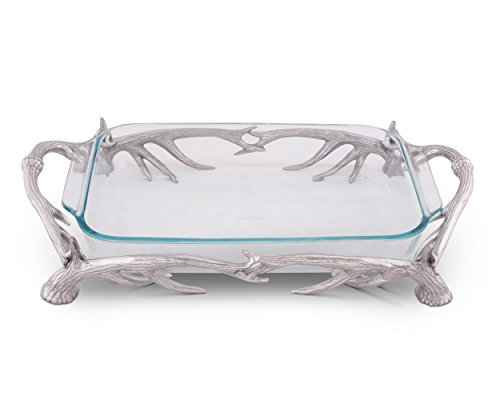 Arthur Court Aluminum Antler Pyrex Casserole Dish Holder 21