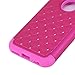 iPhone 6S Case, iPhone 6 Case, Tauri [Dual Layer] Studded Rhinestone Crystal Bling Hybrid Armor Defender Case Cover For (4.7 inch) Apple iPhone 6S (2015) & iPhone 6 (2014) - Hot Pink