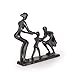 DreamsEden Rustic Family Figurines, Cast Iron Art Home Decoration Statue with Gift Card for Anniversary Birthday (Family of Three)