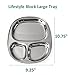 Lifestyle Block Stainless Steel Eco-Friendly 3 Compartment Food Tray – Large Divided Camping Plate