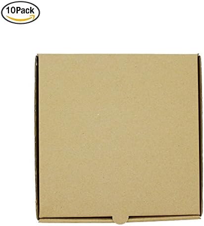 Cyfellbiu ordinary pizza box kraft paper pizza cardboard box 1 1/2 "deep 10 pieces (5")