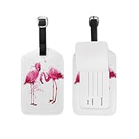 Use4 Pink Flamingo Watercolor Luggage Tags Travel ID Bag Tag for Suitcase 1 Piece