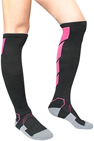 DZSbestdeal Unisex Over-the Calf Athletic Soccer Football Socks Red