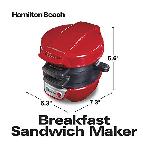 Hamilton Beach Breakfast Sandwich Maker with Egg Cooker Ring, Customize