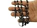 IcedTime Mens Black Stainless Steel Rosary Necklace with Cross - 32