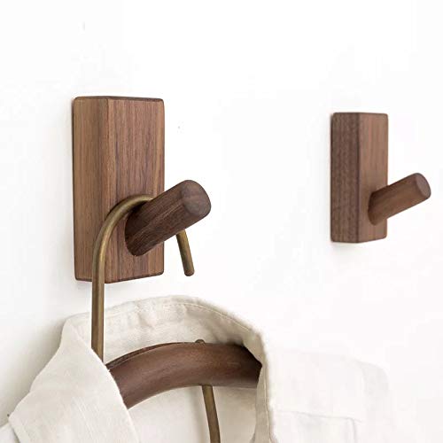 HomeDo Wood Wall Hooks Hat Rack, Wooden Coat Hooks Wall Mounted
