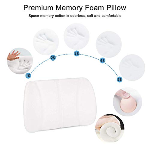 image for Anyshock Car Headrest Lumbar Pillow Neck Back Support 100% Memory Foam