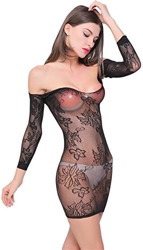 ZHLONG Sexy short skirt hollow sexy seduction net clothing , black , m