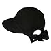 JFH Women's Classic Quintessential Sun Wide Visor Hat in Sold Bold Colors (Black)
