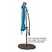 FLAME&SHADE 10 ft Offset Cantilever Outdoor Patio Umbrella with Solar LED Lights - Aqua Blue