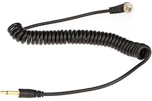 Rofawee 3.5mm Flash Sync Cable Cord with Screw Lock to Male Flash PC for PIXE