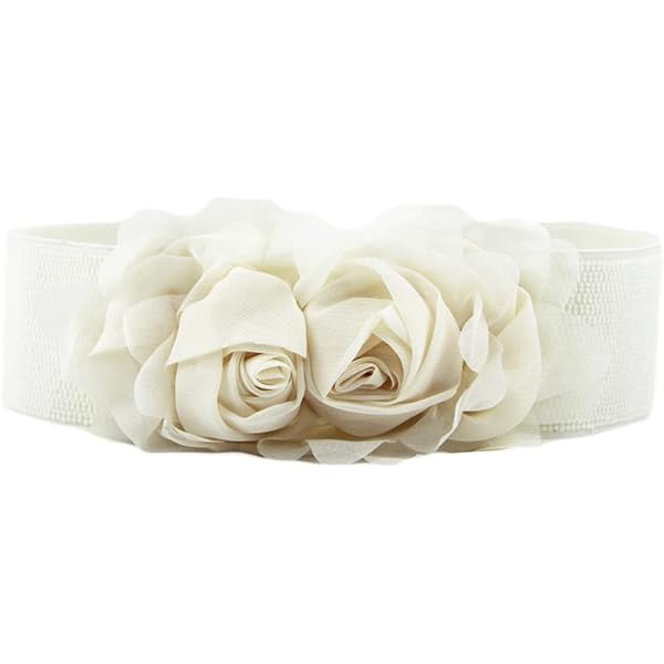1869 Women\'s Elastic Stretchy Belts, Vintage Elegant Rose Flower 1 pcs Women Stretchy Vintage Dress Belt Elastic Waist Cinch  main image 4
