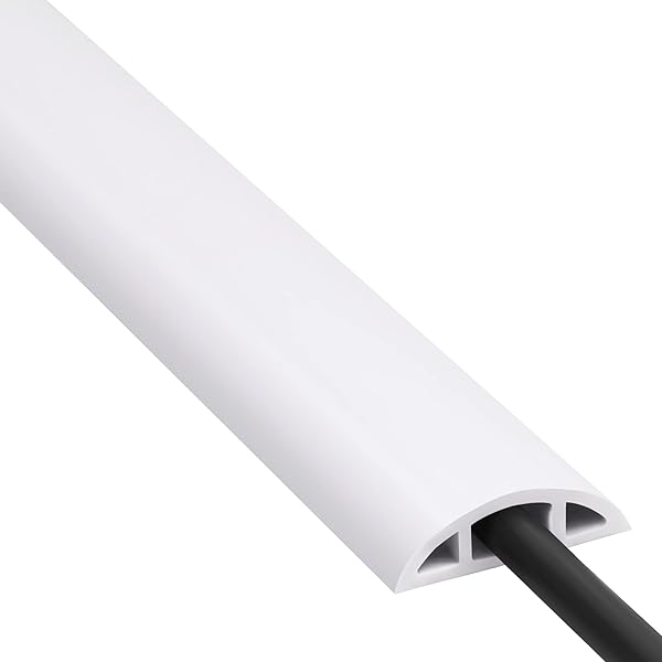 CORD COVER FLOOR 6FT WHITE, PVC FLOOR CABLE...