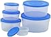 MILTON Mixing Bowl Set with Lids; Kitchen Food Storage Containers, Plastic Airtight Nesting Stackable Meal Prep, 6 Bowls & 6 Covers; No Spill Leakproof Lightweight - for Baking, Salad, Picnic (Blue)