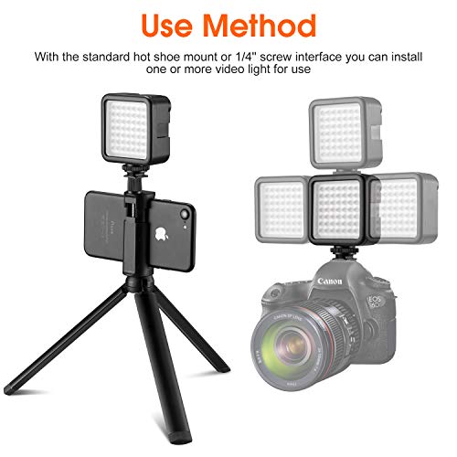 49 LED Video Light Panel Flash + 20pcs Gel Filter + Adjustable Stand Hot Shoe Mount Compatible Zhiyun Smooth Crane DJI Osmo Ronin Gimbal Stabilizer Tripod DSLR Camera Canon Nikon Olympus Photography