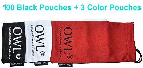 100 PCS Eyeglasses Pouches Case Bag Black