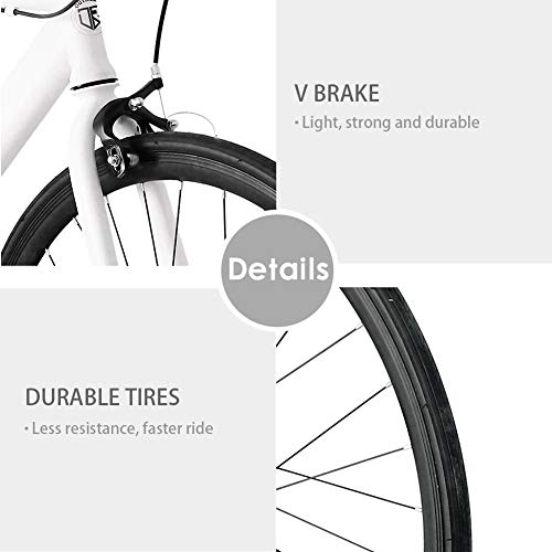 Max4out Track Bikes Single Speed Urban Fixie Road Bike 700 cc Track Bicycle White - Thumbnail 5
