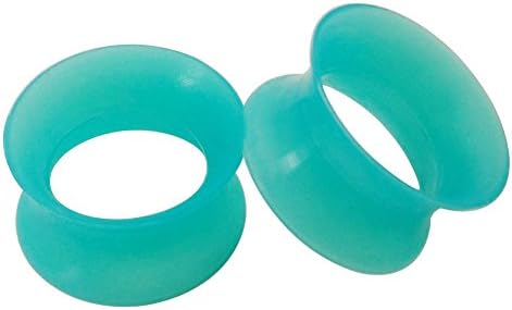 Piercing Area 1Pair Ultra Thin Silicone Flexible Ear Tunnels Plugs Expander EarSkin Turquoise