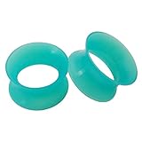 Piercing Area 1Pair Ultra Thin Silicone Flexible Ear Tunnels Plugs Expander EarSkin Piercing Body Jewelry Turquoise 0g(8mm)