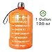 QuiFit 1 Gallon Water Bottle Reusable Leak-Proof Drinking Water Jug for Outdoor Camping Hiking BPA Free Plastic Sports Bottle(Orange)