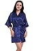 Admireme Women's Kimono Robes Satin Nightdress Pure Colour Short Style with Oblique V-Neck