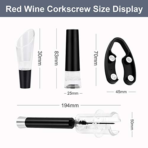 Haolide Wine Air Pressure Opener Six Set, Needle Wine Bottle Opener Accessories Tool Kit with Aerator Pourer,Foil Cutter,Vacuum Stopper,Elegant Wine Gift Box