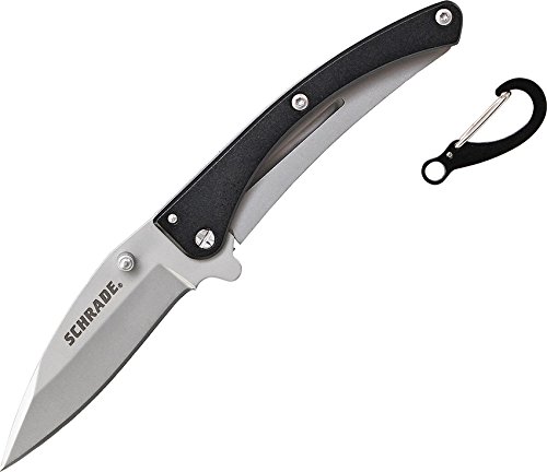 Schrade SCH222BK Pocket Protector Frame Lock Folding Knife with Drop Point Blade