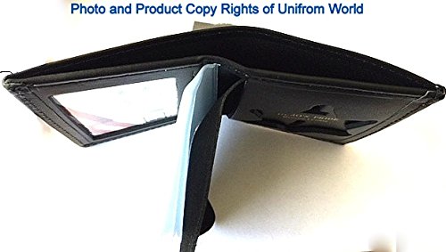6 Point Ball Tip Bi-Fold Leather Badge Wallet Holder Money Section Single ID Window Credit Cards LASD Police Sheriff Parole Probation Security - Sold by Uniform World
