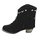 I Yokids Cece-65K Girl's Modern Studded Fringe Cowboy Chunky Ankle Bootie