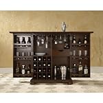 Crosley Furniture Alexandria Expandable Top Bar Cabinet, Vintage Mahogany