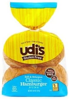 Udi's Gluten Free Classic Hamburger Buns 10.4 Oz. - 2 Pack
