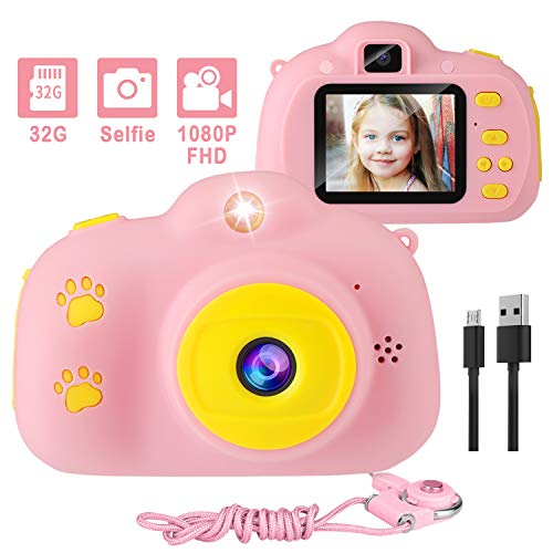 Kids Camera, 1080P 8MP Selfie Digital Kids Camera for Girls with 32GB SD Card Children Video Camera Birthday/Christmas/New Year Toy Gifts for 3 4 5 6 7 8 9 10 Year Old Girls (Pink) - Thumbnail 7
